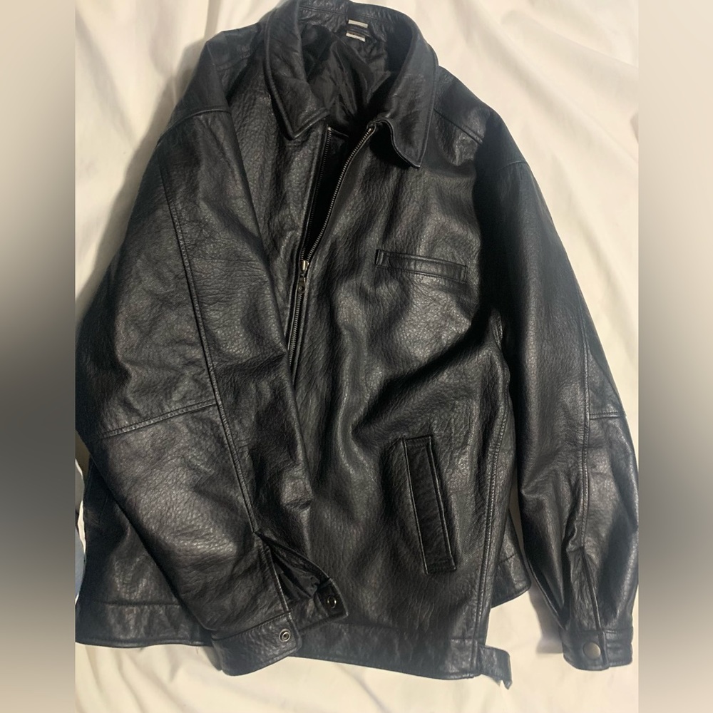 Black Leather Jacket XL in Mens